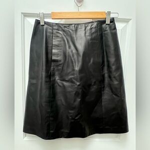 Daniel Black Leather Skirt with pockets